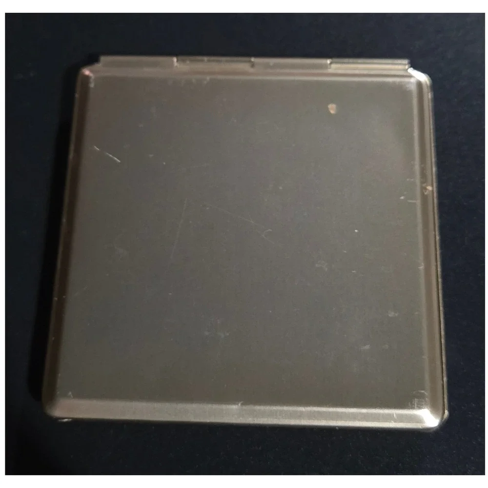 Vintage Compact Purse Mirrorr Silver Notre Dame Paris Souvenir Art